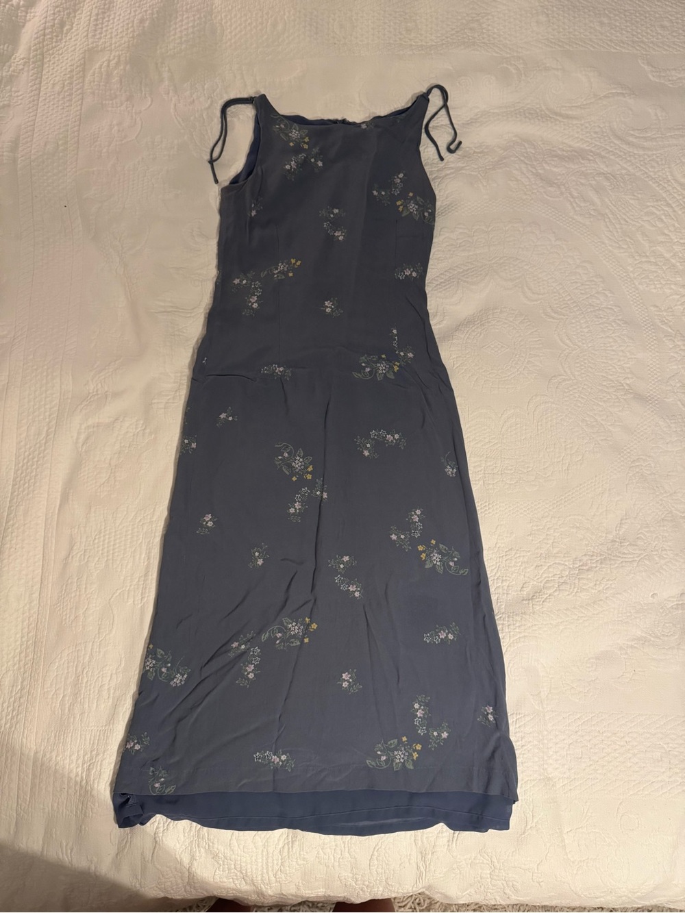 GAP Navy Blue Floral Maxi Dress with Tie Straps
